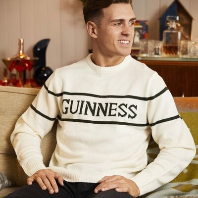 Official Guinness Unisex Colour Knit Sweater- Cream